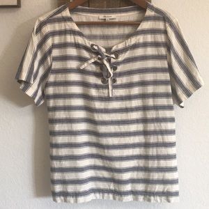 Madewell blue striped shirt